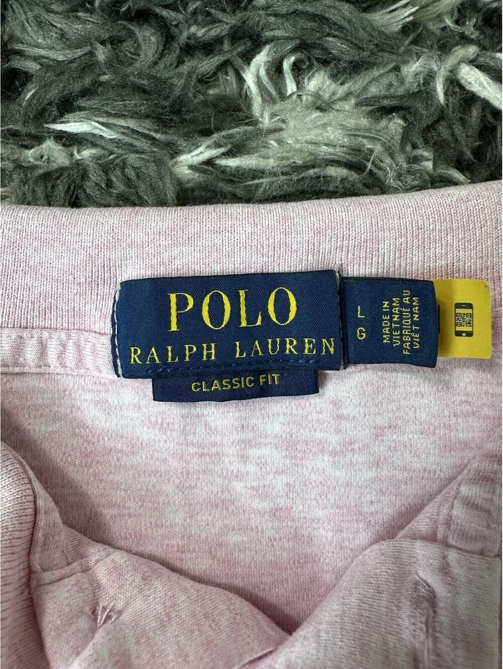 Polo Ralph Lauren Mens Large Pink Heather Classic Fit Short Sleeve Polo Shirt